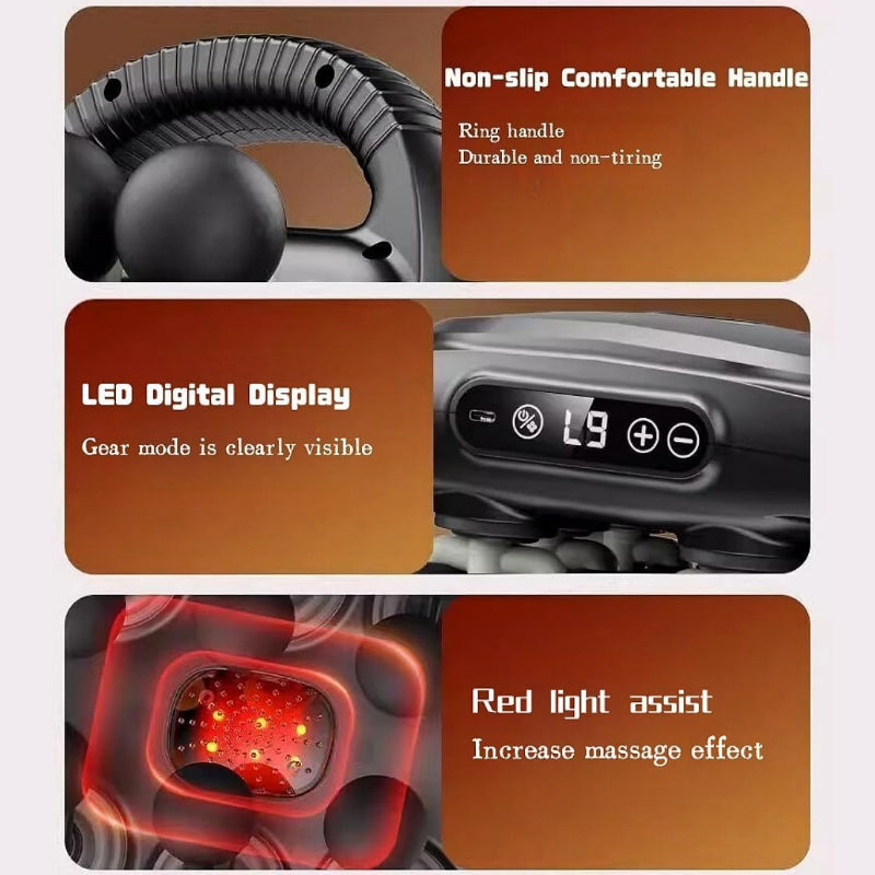 22-Head Fascia Gun High-Frequency Vibration Body Massage Gun Back Waist Massager